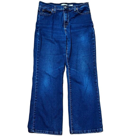 Levi's 512 Women's Boot Cut Perfectly Slimming Skinny Blue Denim Jeans 14 Medium - Picture 1 of 3
